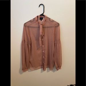 Who What Wear Pink and Black Blouse